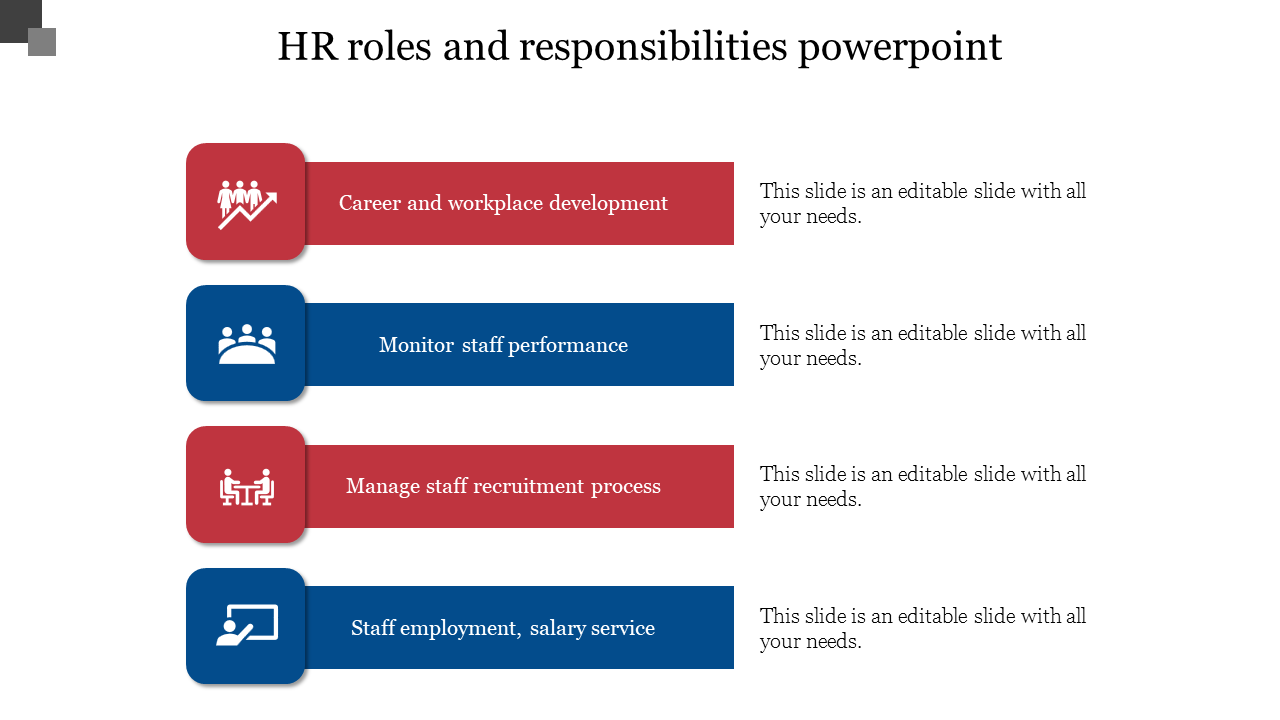 Attractive HR Roles And Responsibilities PowerPoint Slide